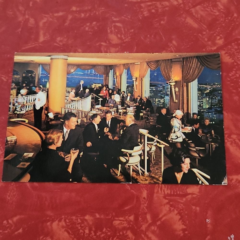Vintage 1960's Fairmont Hotel  Tower Nob Hill San Francisco Crown Room Postcard